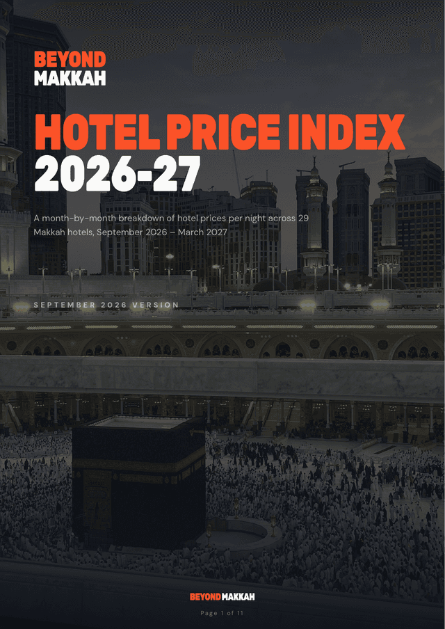 Cover of the Beyond Makkah Hotel Price Index, September 2026 edition